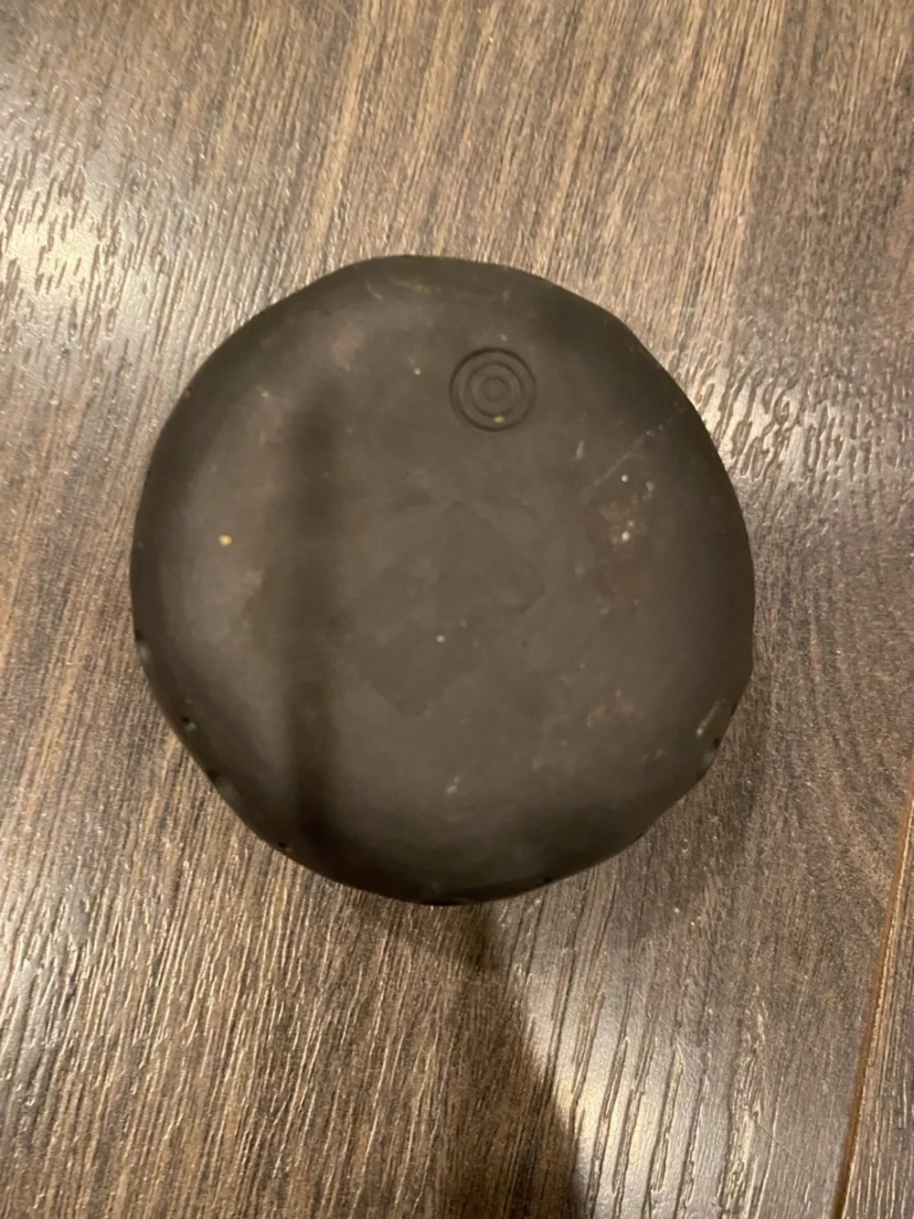 Handmade Matte Black Ceramic Bowl with Textured Dots - Picture 3 of 4